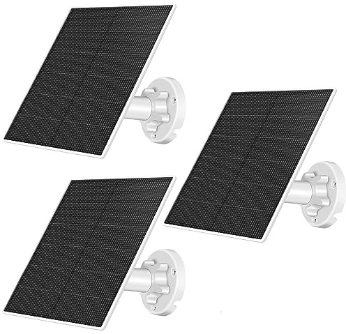 Panel solar para cámara de seguridad, panel solar USB de 5 W para cámara de seguridad de 5 V CC con puerto micro USB o USB-C, cargador solar impermeable IP65 para cámara con montaje ajustable de 360°