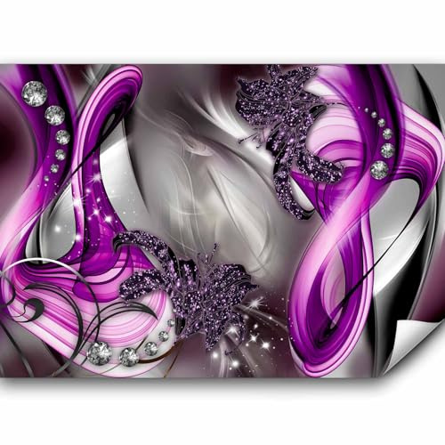 murando - Fototapete Vlies Violett Grau Blitz, 500x350 cm, Schlafzimmer | Full HD Druck, 3D-Effekt, lichtbeständige Farben, ideal fürs Wohn- oder Schlafzimmer, schnelle Montage, lichtbeständig, edel