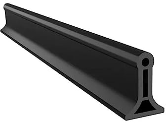 1M/39Inch Silikon-Wasserstopfen für das Badezimmer, Schwallschutzleiste Dusche, Selbstklebende Duschdichtung, Duschtürdichtung, Duschwasserstop, Waschbeckene Wasserdamm für Bad Küche (Schwarz)
