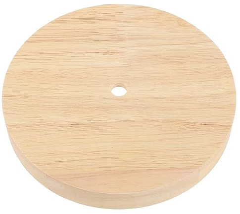 DOITOOL Base De Lámpara De Mesa Iluminada - Soporte Redondo E27 E14 Para Exhibición - Pie De Madera y Vidrio Sólido 100 Mm