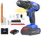 Perceuse Visseuse Sans Fil 21V, Visseuse Devisseuse Sans Fil, 25+1 Réglages de Couple, 26Accessoires, 45Nm Perceuse Visseuse, 2 Vitesses, LED, 1 Batteries kit de bricolage pour la maison et le jardin
