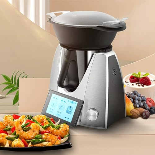 Machine Cuisson Automatique 4L,robot Culinaire Commercial Avec 12fonctions De Cuisson, Température Réglable 50-120 ° Et Vitesse Infiniment Variable, Chauffage Rotatif 3D À 360°,sans Fumée