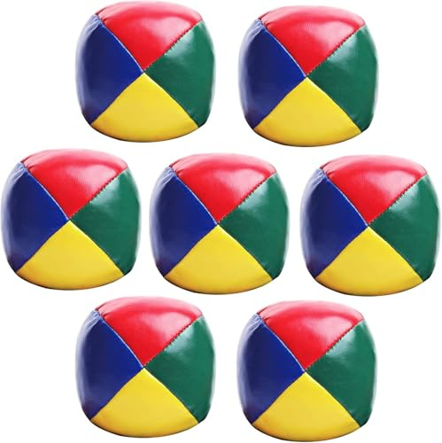 XZEIT Ensemble de 7 Balles de Jonglage Souples, Jeux de Lancer de Balle pour Enfants Clown de Cirque Balles de Jonglage ColoréEs pour Adultes DéButants Jouets de Plein Air