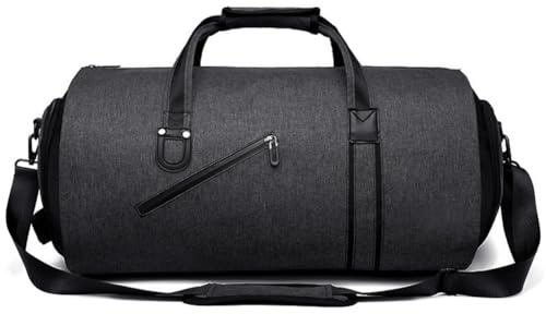 Hixingo Handgepäck-Kleidersack, Umwandelbarer Anzugtasche, Kleidersack, Weekender Nachttasche die 2-in-1-Hängekoffer-Reisetaschen, für Koffer, Reisetasche (Schwarz,53x32x31cm)