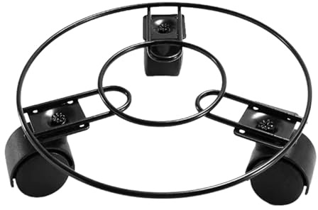 rockible Support de Support de Plante Roulante en Pot avec 3 roulettes en Fer Métallique pour Arrière-Cour Ou Balcon, Plateau de Soucoupe pour Jardinière à roulettes, Support de Pot de Fleur, 22CM