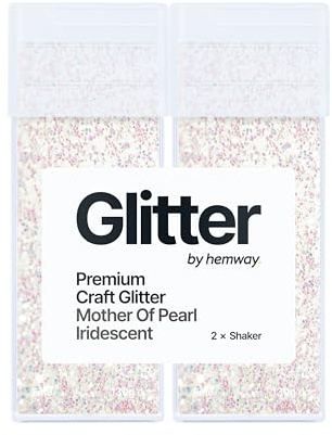 Hemway Premium Glitzerstreuer, Perlmutt, schillernd, feine metallische Flockenpailletten für Harz- und Epoxid-Handwerk, Bastelbedarf für Becher, Festival, Gesicht, Körper, Augen und Nagelkunst, 130 g