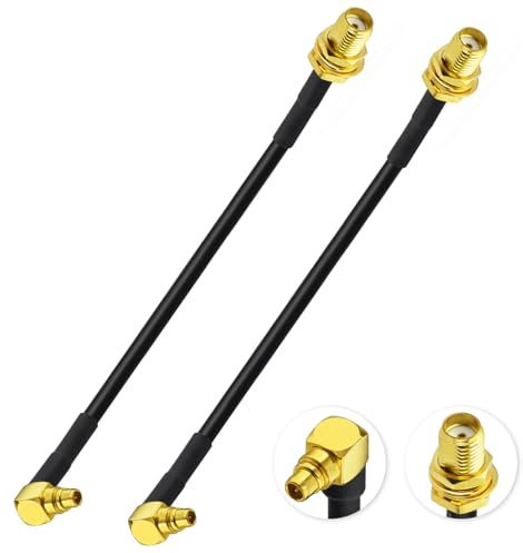 Superbat Câble MMCX Mâle vers SMA Femelle RG174 10cm, 2 Pièces | Flexible, Pigtail d’Antenne, pour Module WiFi/WLAN, Routeur, Point d’Accès, GPS, RFID, Zigbee, WiMAX et Équipement RF