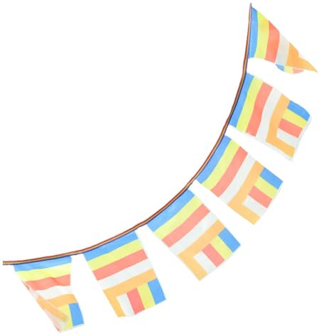 Toddmomy Bunte Buddhistische Gebetsfahnen Handgefertigte Tibetische Fahnen Für Außenbereich Tempeldekoration Und Religiöse Zeremonien Spirituelle Atmosphäre Schaffen String