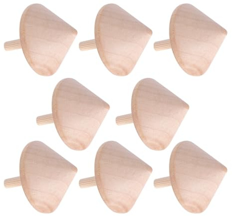 NUOBESTY Holz Kreisel Spielzeug 8 Stück DIY Bastelset Unfertige Holzkreisel Für Kinder Kreatives Lernspielzeug Eltern-Kind Aktivität