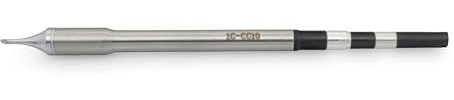 QUICK Kartuschen-Lötspitze gerade angeschrägt 60° Ø 1mm rund | 3 mm Lot-benetzt für TS8, TS8+ Lötstation mit Kalibrier-Chip 150 Watt, 100°-500°C, TSS08-1C