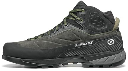 SCARPA Men's Rapid XT Mid GTX Hiking Boots - Shark/Military - 10-10.5