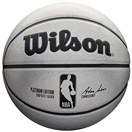 WILSON NBA Platinum Edition Basketball - Platinum/Black, Size 7-29.5
