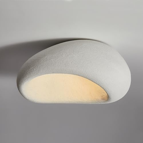 HEYUN Wabi-sabi Deckenlampe Moderne E27 Polyethylen-Lampenschirm Harz Deckenleuchte Kreative Lampe Decke Für Schlafzimmer Esszimmer Wohnzimmer Flur Innenbeleuchtung(A,40)