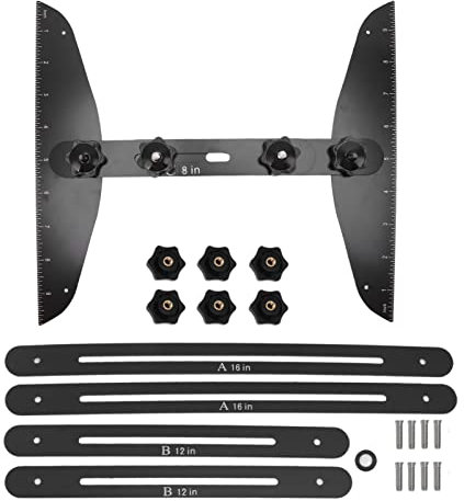 Stair Treads Gauge Stainless Steel 8in 12in 16in Resistant High Accuracy Easy Stair Measuring Tool (Black Set)