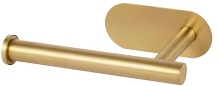 Portarotolo da parete in ottone spazzolato e oro con ventosa per fazzoletto