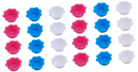 Alipis 24pcs Silicone Baking Molds Cake Cups Muffin Tins Cake Making Supplies for Mousse Cheese Random Color