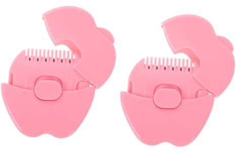 ULDIGI 2stücke Haarschneidekamm mit Integriertem Trimmer für Babyhaar Pony und Spliss Tragbar und Praktisch für Unterwegs Präzise Haarschnitte
