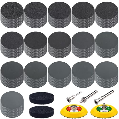 SIQUK 240 Stück Schleifscheiben 75mm Klett Nasse Trockene Schleifpapier Runde Schleifpads Körnung 60-10000 Sandpapier für Auto Polieren Holz Metall