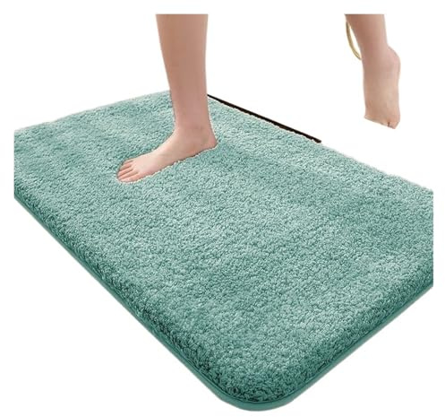 Non-Slip Absorbent Microfiber Bath Rugs, Soft Foot Mat, Luxury Bathroom Rug, Floor Carpet, Quick Drying(Green)