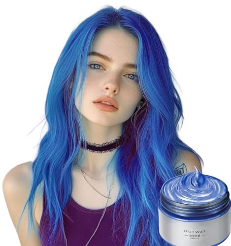 Temporary Hair Dye 120g - Vibrant Blue Non-Permanent Hair Colour Cream - Ammonia-Free & Damage-Free Formula - Lasts 1-3 Washes - For Men & Women