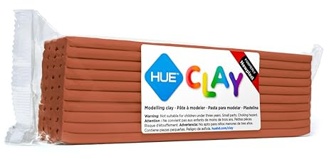 HUE Clay (ex-Newplast) 500g, Terre Cuite – pâte à Modeler de Texture Ferme, réutilisable, Non séchante, à Base d’Huile – pour Animation en Stop Motion, Loisirs créatifs et Sculpture