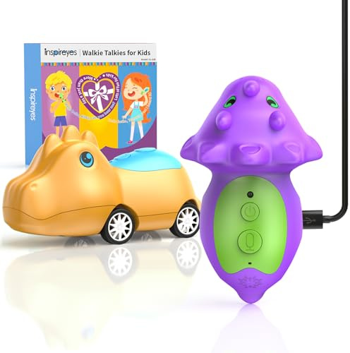 Inspireyes Walkie Talkie Kinder Aufladbar Dino Auto Spielzeug ab 3-8 Jahren | 2-Wege-Radio Dino Kinderspielzeug Geeignet für Outdoor, Wandern, Reisen, Camping, Geschenke zu Geburtstag und Weihnachten