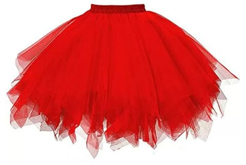 DTOHMOM Damen Tutu Klassisch Rock, Ballett Tüllrock Petticoat Unterrock, Kurzkleid Tütü Röcke, 50er Vintage Ballet Elastisch Tanzrock Tanzkleid Ballkleid Kurz Retro Party (NSDQ-HO)
