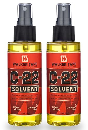 WaLKER TaPE C22 Solvent Spray, Adhesive Remover, Tape in Hair Extension Remover Solution for Womens Wigs, Tape In Hair Extensions, Wigs & Accessories, Fast & Gentle Lace Glue Remover Spray, 2Pack, 4oz