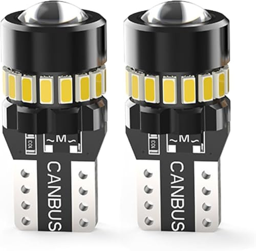 LUDUN W5W 12V 5W Auto-Glühlampe mit Zulassung - Standlicht Kennzeichenbeleuchtung Innenbeleuchtung - Helles Weiß 2 Stück (6000K, W5W)
