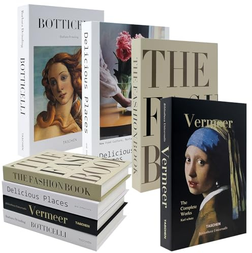 Juego de 4 libros decorativos Ennoxwi libros falsos, libros falsos, libros plegables de cartón, libros decorativos para estantería, mesa de café, salón, oficina, elegante decoración de libros en