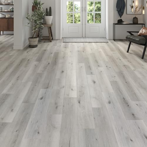LVT Luxury Vinyl Tile Plank Flooring Waterproof Click Fit Wood Effect LVT Floor 2.196m² Coverage Per Pack | Office, Hallway, Kitchen, Dining Room Flooring Pack (Tidal Stone)