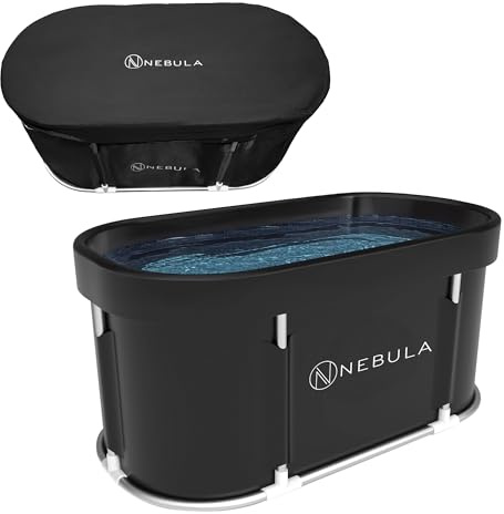 Nebula Cold Plunge Tub for Ice Bath Therapy with Secure Lid 400L Capacity | Oval Durable Portable Bath for Cold Water Therapy - Premium Bath Tub Adult