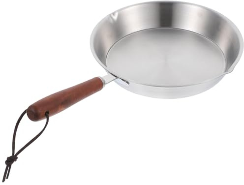 Generico Padella Antiaderente in Acciaio Inox 304 da 16 Cm Manico Isolante, Mini Padella per Frittate e Uova, Utensile da Cucina Resistente e Versatile per Piani Cottura Casa Stile Casuale