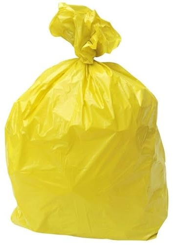 Foglish Home & Garden Yellow Heavy Duty Refuse Sacks, 90 Litre Capacity, 18x29x38 (45.7x73.7x96.5cm) Plastic Bin Bags (50)