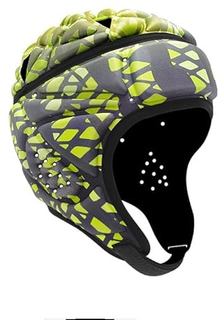 Unisex Padded Rugby Headguard Full Covering Scrum Cap Soft Goalkeeper Headgear Anti-Collision Safety Helmet Football Head Protection Hat for MMA, Rugby, Martial Art