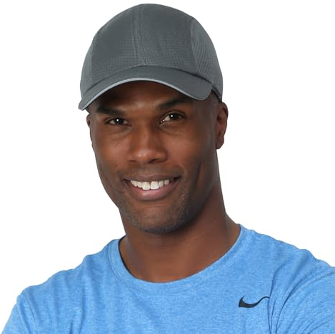 TrailHeads Performance Mens Running Hat - Lightweight, Quick Dry Workout Hats for Men - Athletic Sports Cap for Tennis, Gym Charcoal