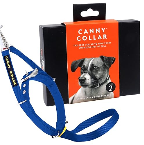 Canny Collar – Collare a Cavezza Addestramento Cane | Collare Anti‑Tiro Gentile e Sicuro | Camminate Piacevoli Senza Stress – Blu, Taglia 2