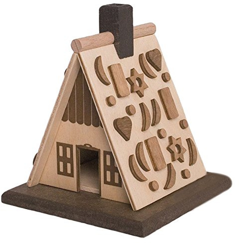 Drechslerei Kuhnert - Hobaku Bastelset - Rauchhaus/Räucherhaus - Motiv: Lebkuchenhaus - Dekoration aus Holz zum Zusammenbauen - Höhe: ca. 12 cm - Made in Germany