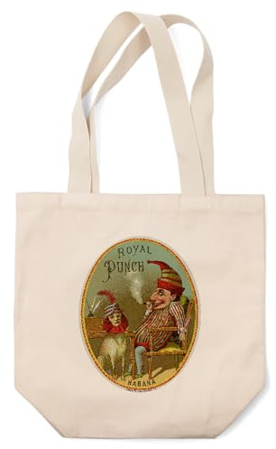Lantern Press Royal Punch Brand Cigar Seal, Vintage Label (100% Cotton Canvas Reusable Tote Bag)
