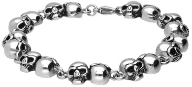 FILANGO Chirurgenstahl Armband TOTENKÖPFE