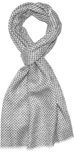 Lorenzo Cana - 7822977711 - Foulard pour homme - 100 % cachemire - Écharpe d'hiver en fibre naturelle - Motif à chevrons, Chevrons noirs et blancs, Taille Unique