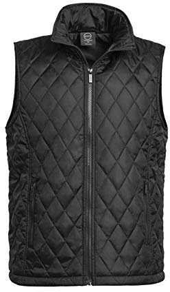 ET TU Men's Diamond Quilted Puffer Vest (S, Black)