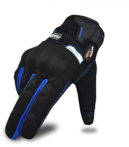 MADBIKE RACING EQUIPMENT Guantes de Moto de Verano para Hombre y Mujer, compatibles con Pantalla táctil, Mixte, UMAD04, Azul, XXL