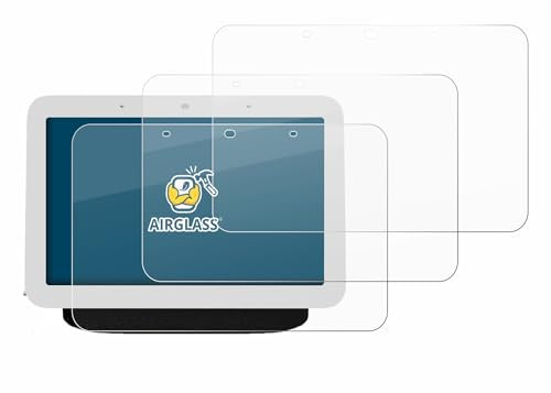 BROTECT (3 Stück Schutzglas für Google Nest Hub 2 Schutzfolie Made in Germany Panzer Folie Glas Displayschutz [Kratzfest 9H, Anti-Fingerprint]