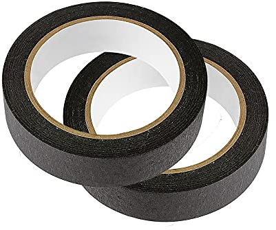 2 rouleaux de ruban de masquage, 20 m de long, papier texturé, inscriptible, ruban adhésif pour peinture, travaux manuels, décoration (30 cm, noir)