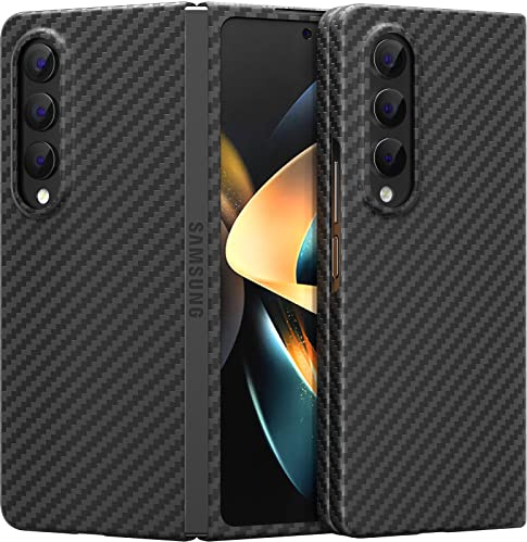 memumi Carbon Hülle für Galaxy Z Fold 4, 0,5 mm Superdünne, Hülle aus echter Aramidfaser [100% Aramidfaser] mit Fallschutz in Militärqualität für Galaxy Z Fold 4