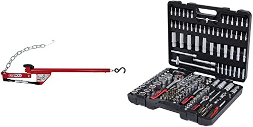 KS TOOLS 700.1495 - Levier d'Essieu Universel à Chaine - Levier Universel Axes avec Chaine - Outillage Mécanique & Caisse à Outils Complète en Coffret de Douille en 1/4, 3/8 et 1/2 - 179 Pièces