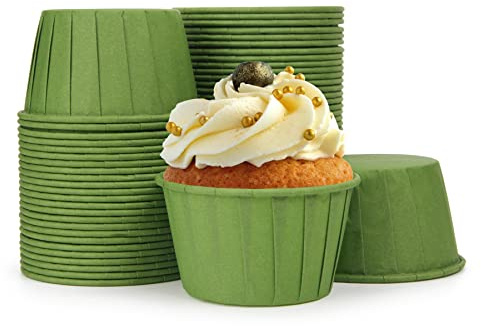 Volein Muffinsformar i papper, 50 stycken cupcakeformar för födelsedag/fest/bröllop (grön)