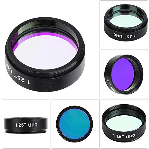 Tbest 1,25-Zoll-31,7-mm-Filter UHC-Lichtverschmutzungs-Unterdrückungslinse für Astronomische Teleskope - Schwarz, Aluminium, Verbessungsfilter, einfach/minimalistisch