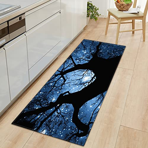 MYPALL Küchenläufer rutschfest Küchenmatte Farbige Sterne Küchenmatte für Küche und Bar Teppich Läufer waschbare Küchenläufer Küche Deko 50 x 140cm